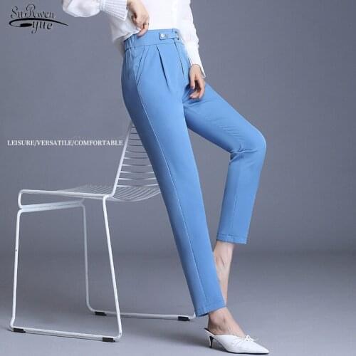 Autumn All-match Loose Capri Casual Pants Thin Professional Suit Women Pants Slim Fit Straight-Leg Pants Fashion Pantalon 11529