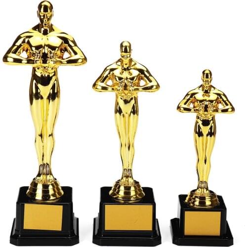 Oscar Trophy Awards Gold-Plated-Replica Team Sport Competition Craft Souvenirs Plastic Party Celebrations Gifts 18cm 21cm 26cm
