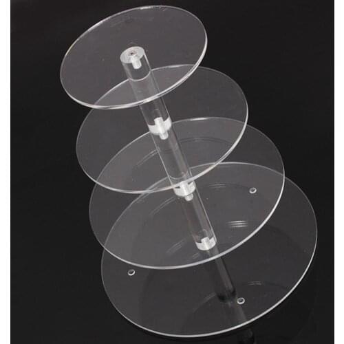 Transparent Round Acrylic 3/4 Tier Cake Holder Party Cupcake Display Stand Rack Hot