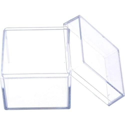 Clear Acrylic 5 Sided Jewelry Display Storage Box Case Square Cube Props Box