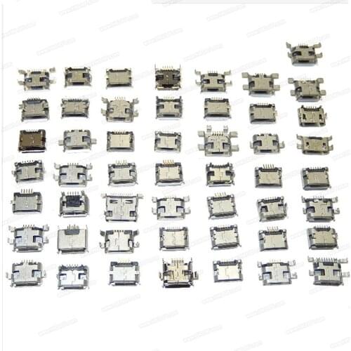 50Pcs Mini Micro USB Type-B Socket Connector SMT Socket Jack Connector Port
