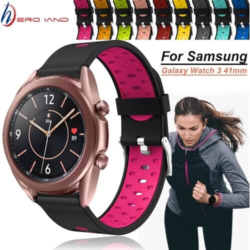 Replacement Band For Samsung Galaxy Watch 3 41mm Silicone Strap For Samsung Galaxy Watch Active 1/2 Galaxy Watch 42mm Watchbands