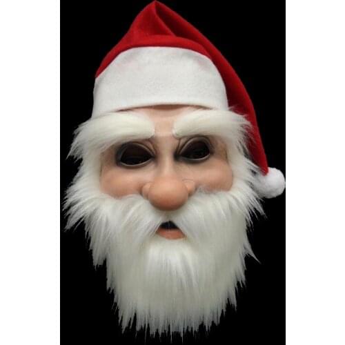Cosmask Christmas Masquerade Show Supplies Latex Santa Claus Mask Dress Up Santa Claus Mask