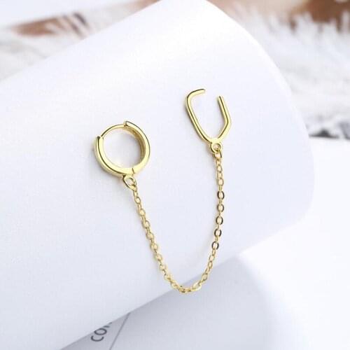 2020 Hot Sale Popular Long Tassel Chain One Earring For Women Jewelry Simple 925 Silver Earring Lady Party Accessories KOFSAC