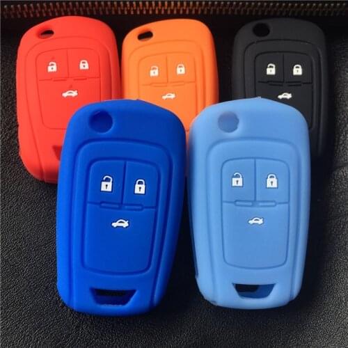 Silicone rubber car key cover case For Chevrolet Cruze Equinox Malibu Spark Aveo Camaro for buick 3button key