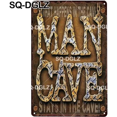 [SQ-DGLZ] New Man Cave Metal Tin Sign Home Bar Hotel Wall Painting Plaque Party Bar Public Decor Sign Art Poster Metal