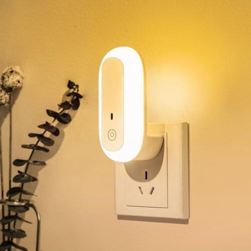 Smart Home Oval Remote Control Night Light Bedroom Bedside Plug Fast Charging Night Light Baby Feeding Lamp LED Night Light