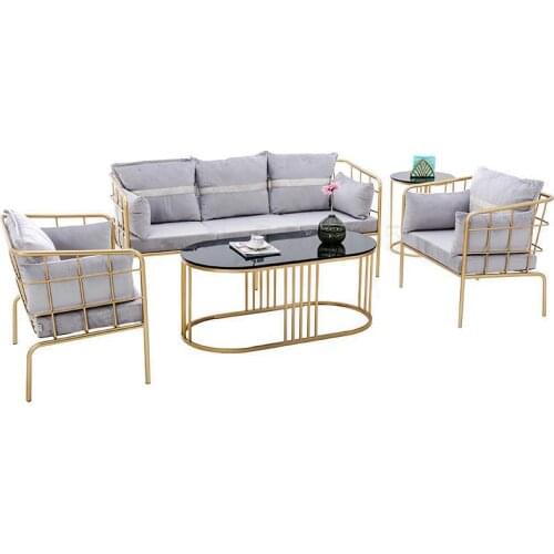 Iron sofa net red fashion clothing store Nordic minimalist modern furniture chair shop studio coffee table combination