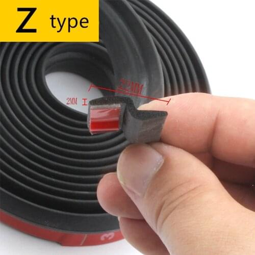 10 Meters Z/D/P/B Shape Car Door Seal Strip Insulation Sound proof dust-proof Auto center console Rubber Sealing Strips