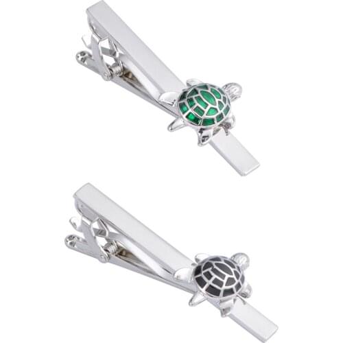 10pcs/lot Novelty Green/Black Turtle Tortoise Tie Clips Enamel Tie Pin Bars Necktie Clasp Mens Jewelry Fashion Gift