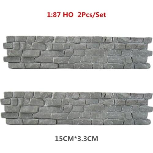 2Pcs/Set 1:87 HO Scale Train Model Railroad Stone Wall Model Sand Table Railway Toys for Gifts