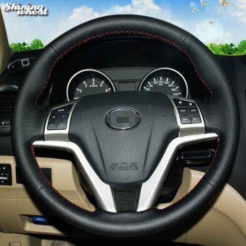 BANNIS Hand-stitched Black Leather Car Steering Wheel Cover for Great Wall Haval Hover H6