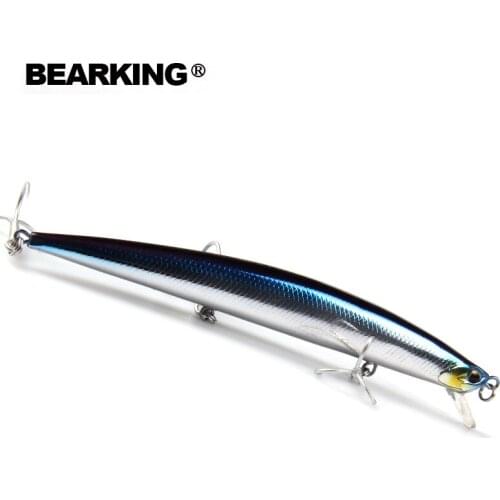 Bearking 1PCS slim-m58 Minnow Fishing Lure Laser Hard Artificial Bait 3D Eyes 14cm 18g Fishing Wobblers Crankbait Minnows