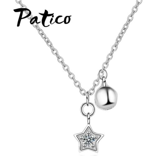Star Chain Necklace Fashion Jewelry 925 Sterling Silver Color Long pendant Simple Necklace for Women Girl Bijoux Gift