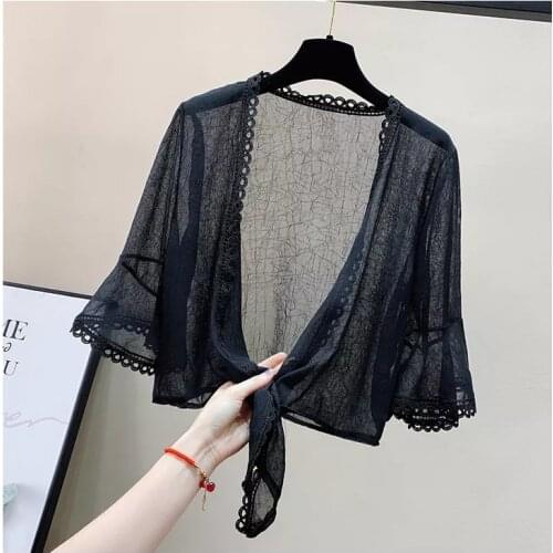 Black White Open Front Lace Bolero Shrugs For Women Cardigan Wraps Jacket For Wedding Party Dress Cape Bolero Summer Cover Up