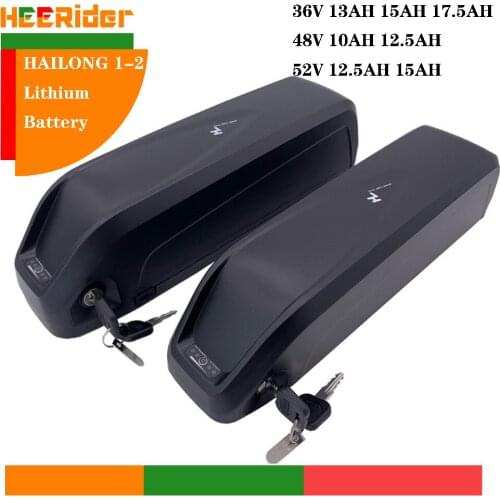 Electric eBike Battery Hailong 18650 Cells Pack 36V 13Ah 15Ah 17.5Ah 48V 10Ah 12.5Ah 15AH 52V 15Ah Powerful Lithium Battery
