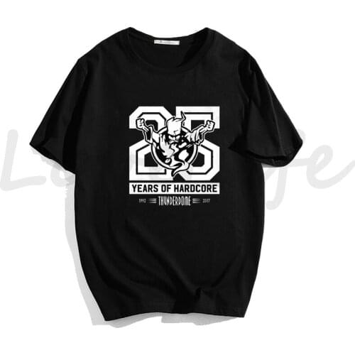 Thunderdome Hardcore Wizard Logo Mens Black T-Shirt Summer Casual Short Sleeve T-Shirt Male Harajuku Tees Cool Loose Tops New