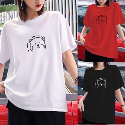 Camisetas Cute Cartoon T-Shirt Short Sleeve Round Neck Sweatshirt Tops Women Summer Tees Shirt Casual Oversize Pullover Blouse