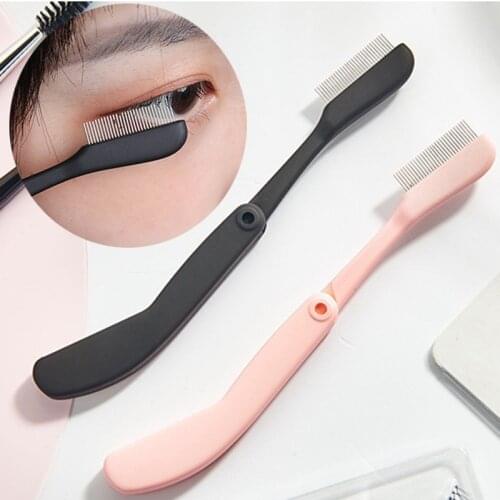 1Pc Smooth Eyebrow Brush Dual Purpose Metal Eyelash Separator Beauty Makeup Lash Separator