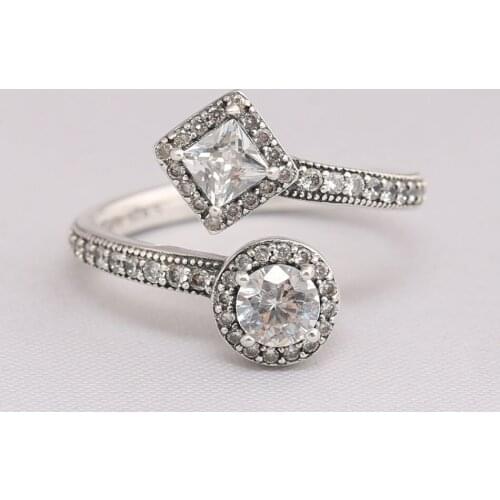 S925 Abstract Elegance Finger With Crystal Ring For Women Wedding Party Gift fit Lady Fine Jewelry