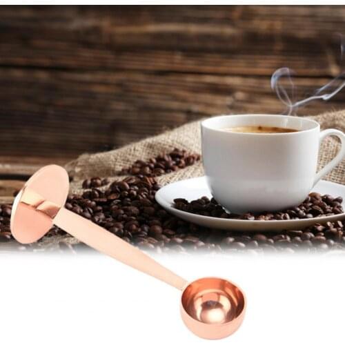 Coffee Scoop Milk Powder Coffee Scoops 2 in 1 Food Grade Stainless Steel Multi Function Coffee Tamping Measuring Scoop