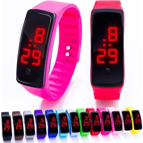 Fashion LED watch boys girls kids children students sport digital watch new mens womens silicone Running watches bayan kol saati