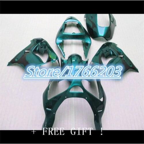 Nn ZX9R 2002 2003 Aftermarket green/blue Fairing Set Fit For Kawasaki 2002 2003 ZX900 Ninja ZX 9R W5- ZX 900 02-03 zx-9r 02 03