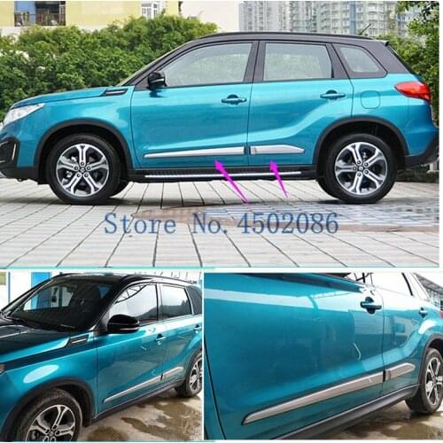 ABS Side Door Body Molding Cover Trim Protection Decoration 4 pcs / set Accessories Fit For Suzuki Vitara 2016 2017