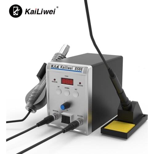 Soldering Station 8586 2 in 1 Digital Display SMD Rework Hot Air Gun Solder Iron 220V ESD Welding Repair Tools