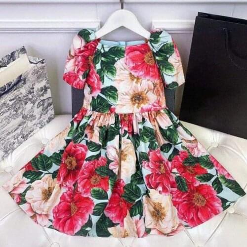 NEW baby girl Summer Wedding Flowers Sweet Princess Party Dress puff Sleeve Toddler Baby Kids Girls