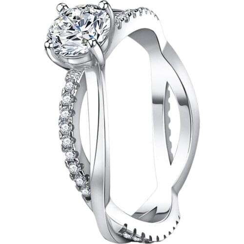 Luxury Simple Geometric Shape Wedding Rings for Women Punk Style Exquisite Wild Engagement Party Female Rings Jewelry Gift