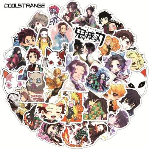 10/30/50Pcs Anime Demon Slayer Kimetsu No Yaiba Stickers For Kids Motorcycles Skateboards Phone DIY Hand Diaries Scrapbook Desk