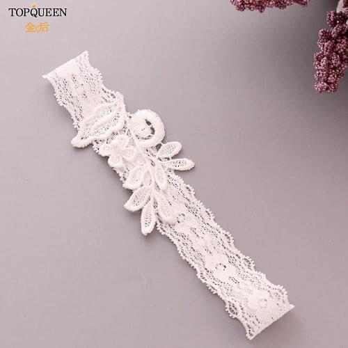 TOPQUEEN Wedding Garters Lace Embroidery Floral Sexy Garters for Women/Bride Thigh Ring Bridal Leg Garter Bridal Garter TH26