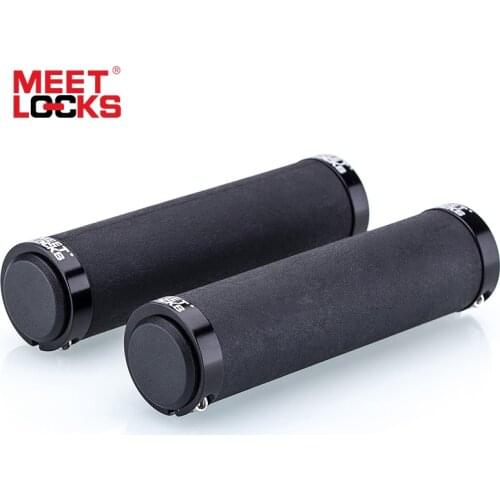 MEET LOCKS Bike Grips Lockable Bike Handlebar Cycling Road Handle Bicycle Grips with End Caps Fixed Gear Bike Accessories 1 Pair