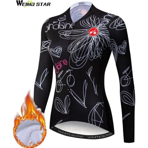 Winter Long Sleeve Women Cycling Jersey MTB Road Bike Thermal Jacket Pro Team Female Bicycle Clothing Cycling Shirt