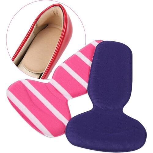 1Pair High Heel Pad T-Shape Insole High Heel Shoes Pad Soft Insole Non Slip Sponge Cushion Foot Heel Protector Random Color