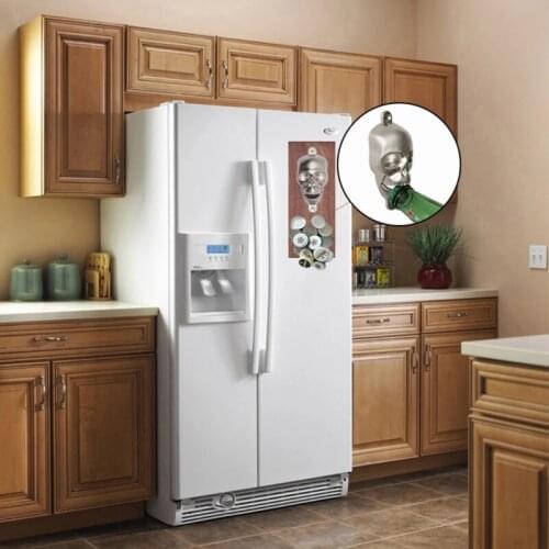 1 Pcs Zinc alloy Wall Bottle Opener Skull Shaped Beer Opener Wall Mounted Bottle Opener Kitchen Tool Home Bar Wall Decorative