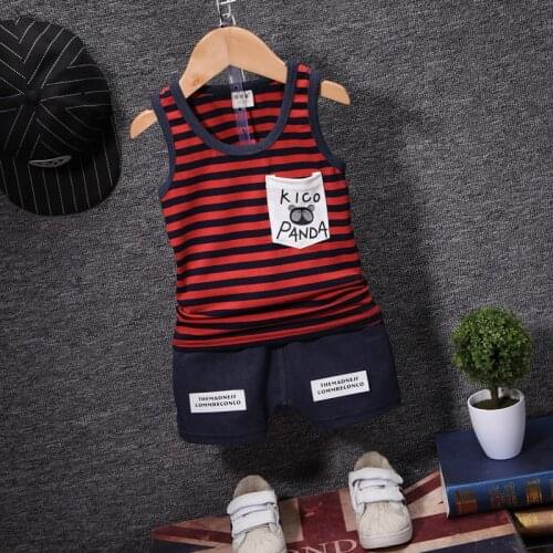 2020 New Fashion Baby Boy Body Suit Quality Cotton Children Letter Printing Vest Shorts 2 Pcs Summer Kids Clothing Sets Choses