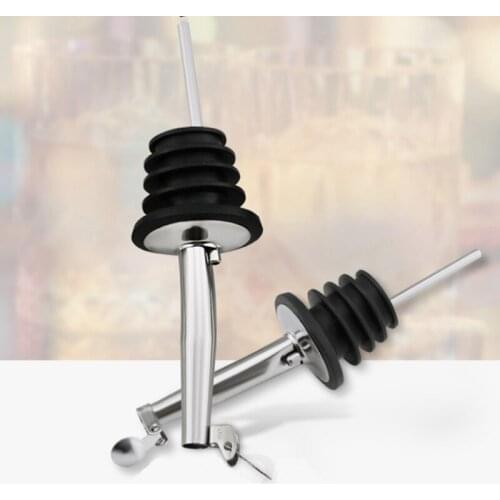 5pcs 201/304 Stainless Steel Wine Bottle Pourer With Cover Spout Wine Stopper Barware Oil Bottle Wine Pourers Bar Accessories