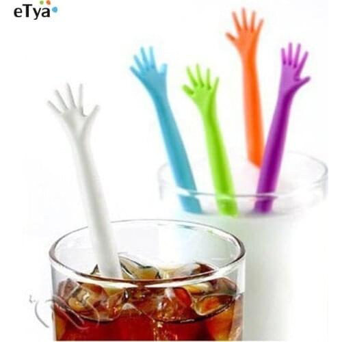 5Pcs/Set High Five HELP ME Coffee Stirrer Stirring Rod Juices Spoon Bar Rabble Rods Drink Stirre Coffee Stir Stick Tools