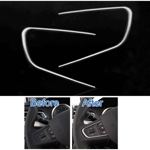 ABS Car Steering Wheel Cover Moulding Trim Strip Decoration 2pcs/set For Peugeot 408 508 2014 2015