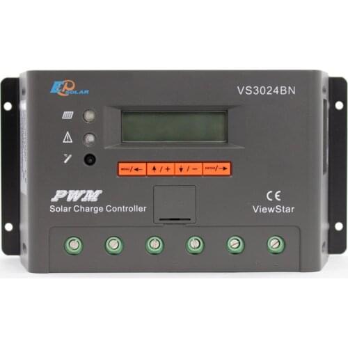 30A 30amp EPEVER EPSolar VS3024BN 12v 24v auto work solar battery charger controller with lcd display screen