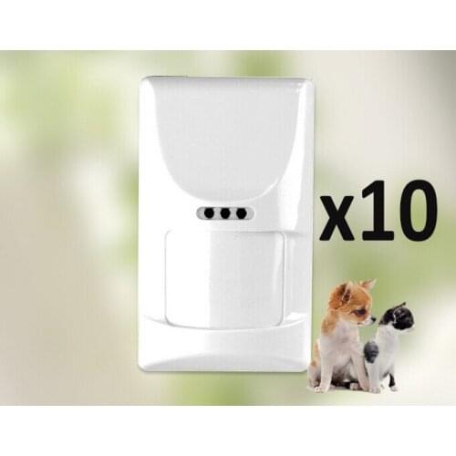 Wireless wide angle pet animal friendly PIR immnue motion detector for Golden Security Alarms G90B Plus wifi alarm system 10pcs
