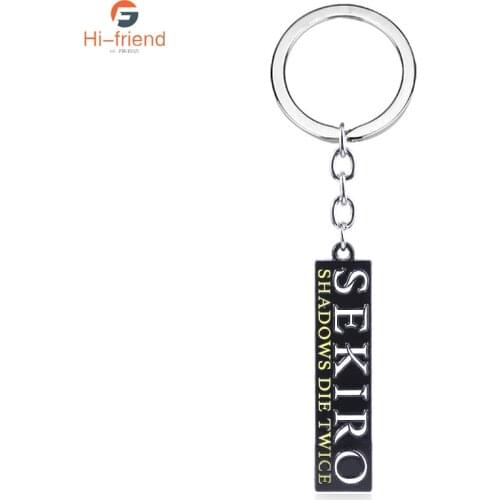 Game Sekiro Shadows Die Twice Keychain Metal Letter Logo Rectangular Key Ring for Women Man Party Gift Car Pendant Jewelry