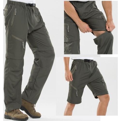 Outdoor Quick Dry Detachable Hiking Pants Men Summer Camping Trekking Climbing Trousers Breathable Fishing Removable Shorts