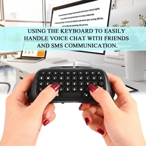 3.5mm Plug Black Bluetooth Mini Wireless Chatpad Message Keyboard for Sony for Playstation 4 for PS4 Controller Drop Shipping