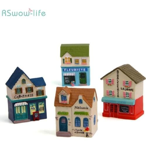 Japanese Style Leisure Cottage Model Miniature Gardening Landscape Micro Houses Grocery Store Thatched Huts for Garden Decor