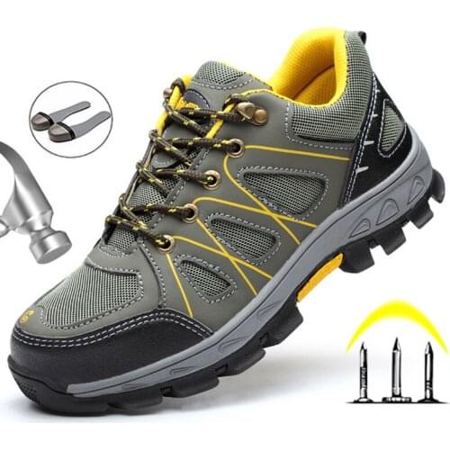 Breathable Steel Toe Work Shoes Safety Boots Men Anti-smashing Safety Shoes Indestructible Security Shoes Work Boots Sneakers