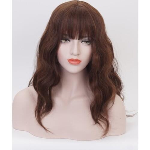 Hermione Jean Granger Cosplay Wigs Long Brown Wavy Curly Heat Resistant Synthetic Hair Wig + Wig Cap