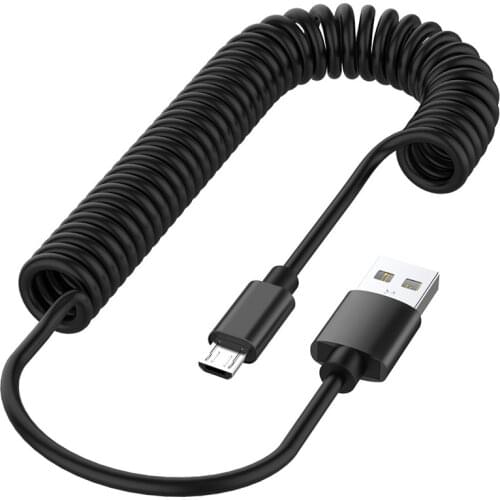 Spring USB Cable Retractable Micro USB Type C Charging Data Cable USB Type-C Charger Wire Cord Adapter Fast For Samsung Android